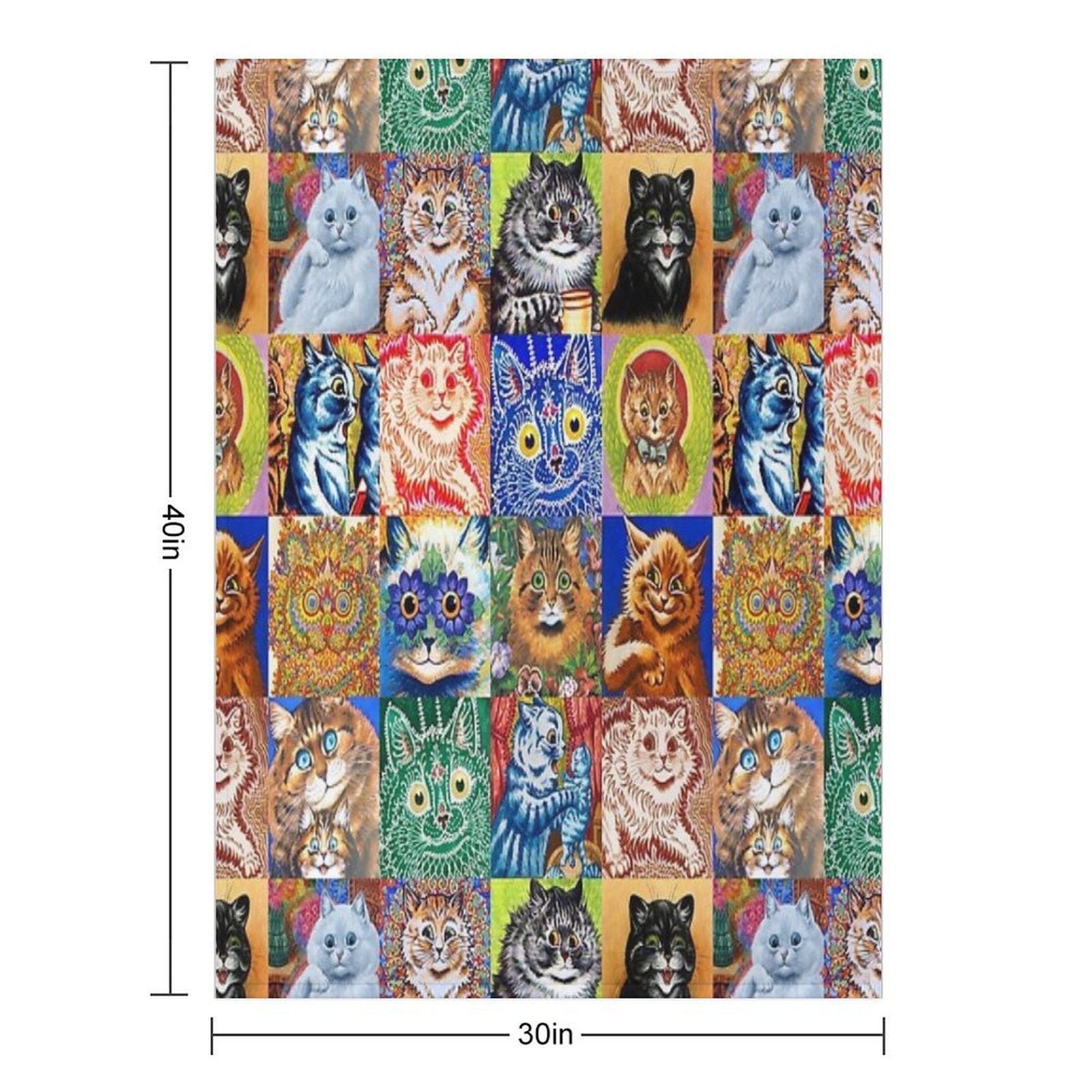 HD LOUIS WAIN - Cats Durable Throw Blanket