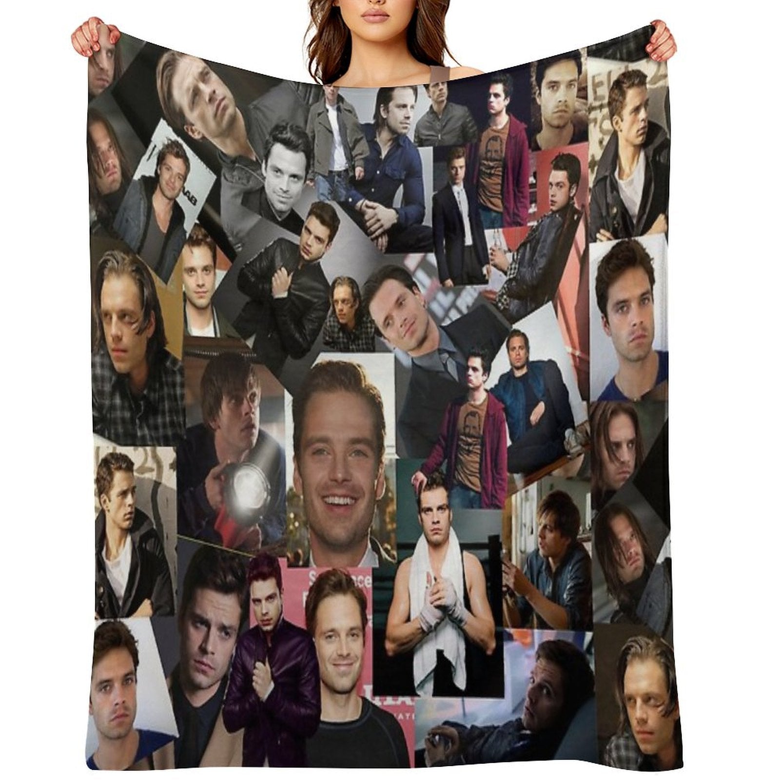 Sebastian Stan Assorted Collage Durable Throw Blanket