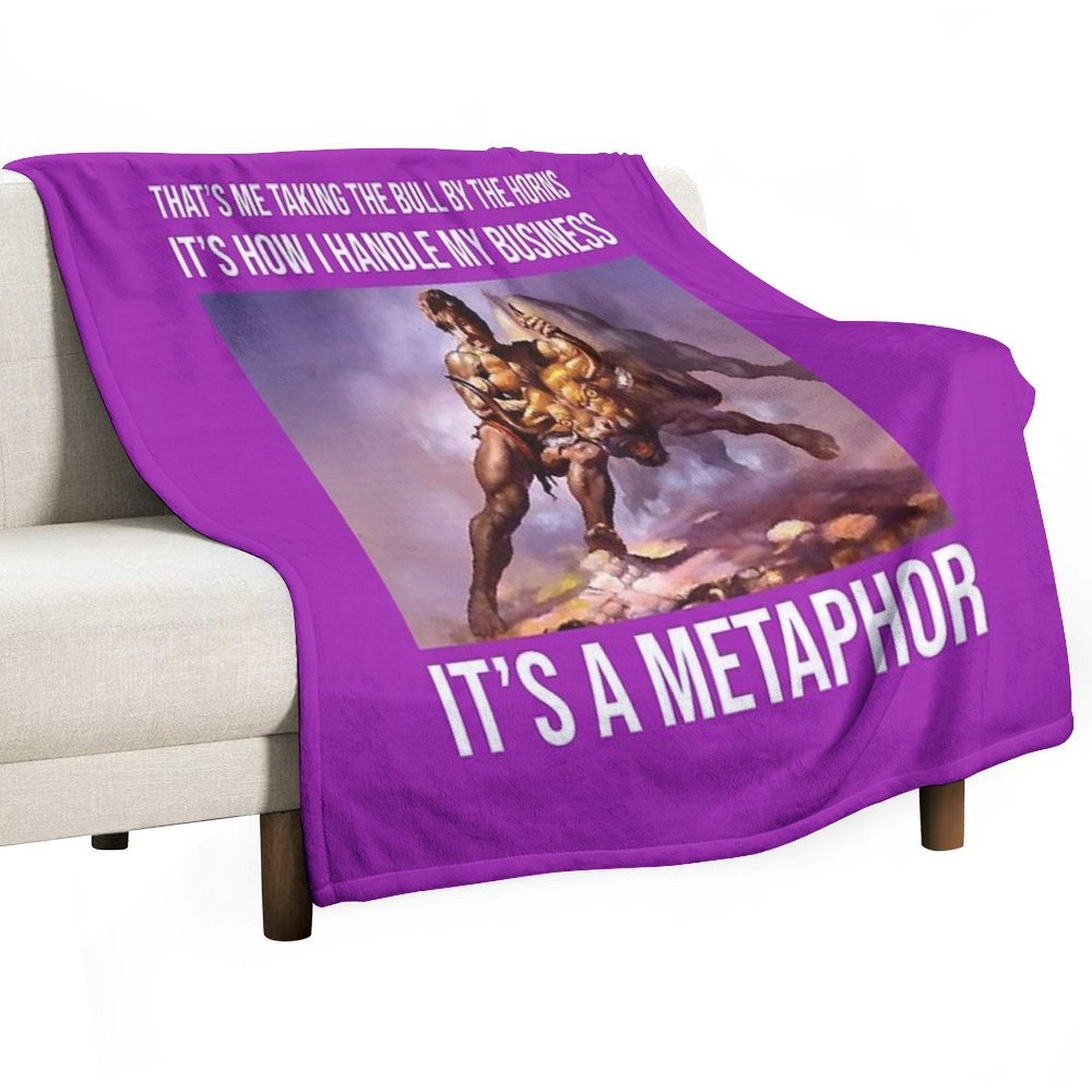 Bull by The Horns Travel-friendly Throw Blanket