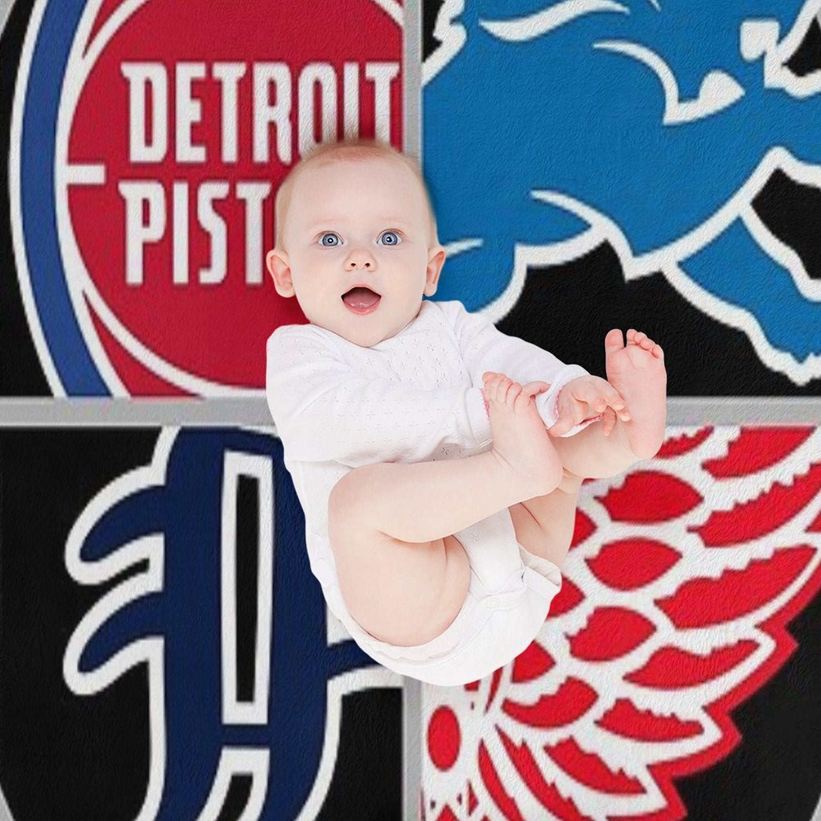 Detroit Sports Quad Wrinkle-free Throw Blanket