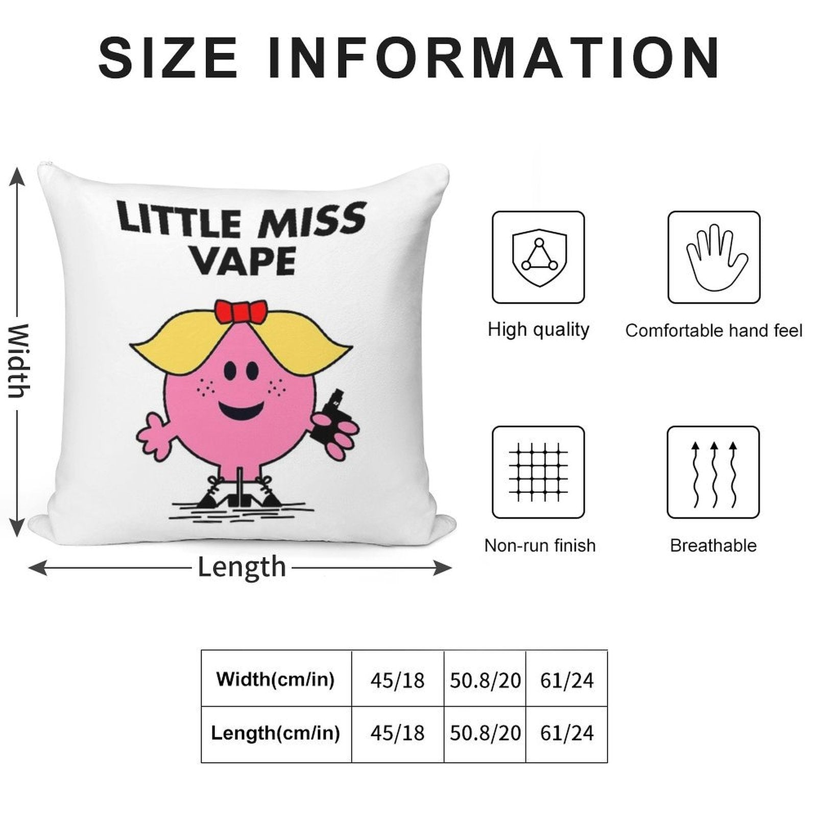 Little Miss Vape Soft Decorative Cover Throw Pillow