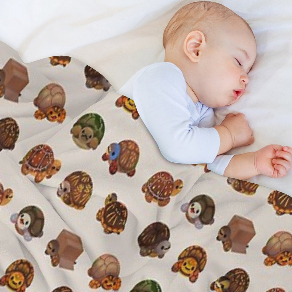 Box Turtle Plush Throw Blanket