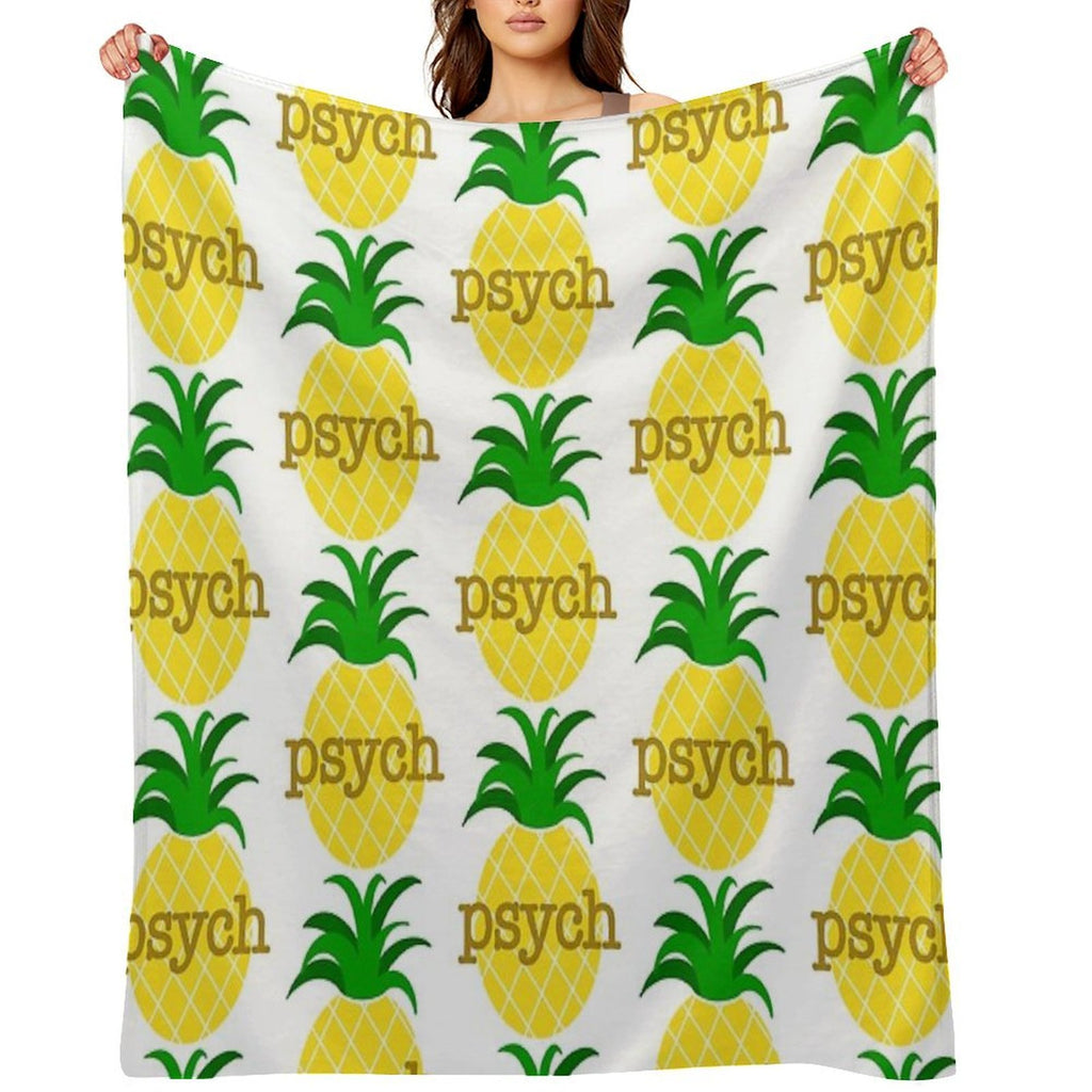 Psych Pineapple Machine-washable Throw Blanket