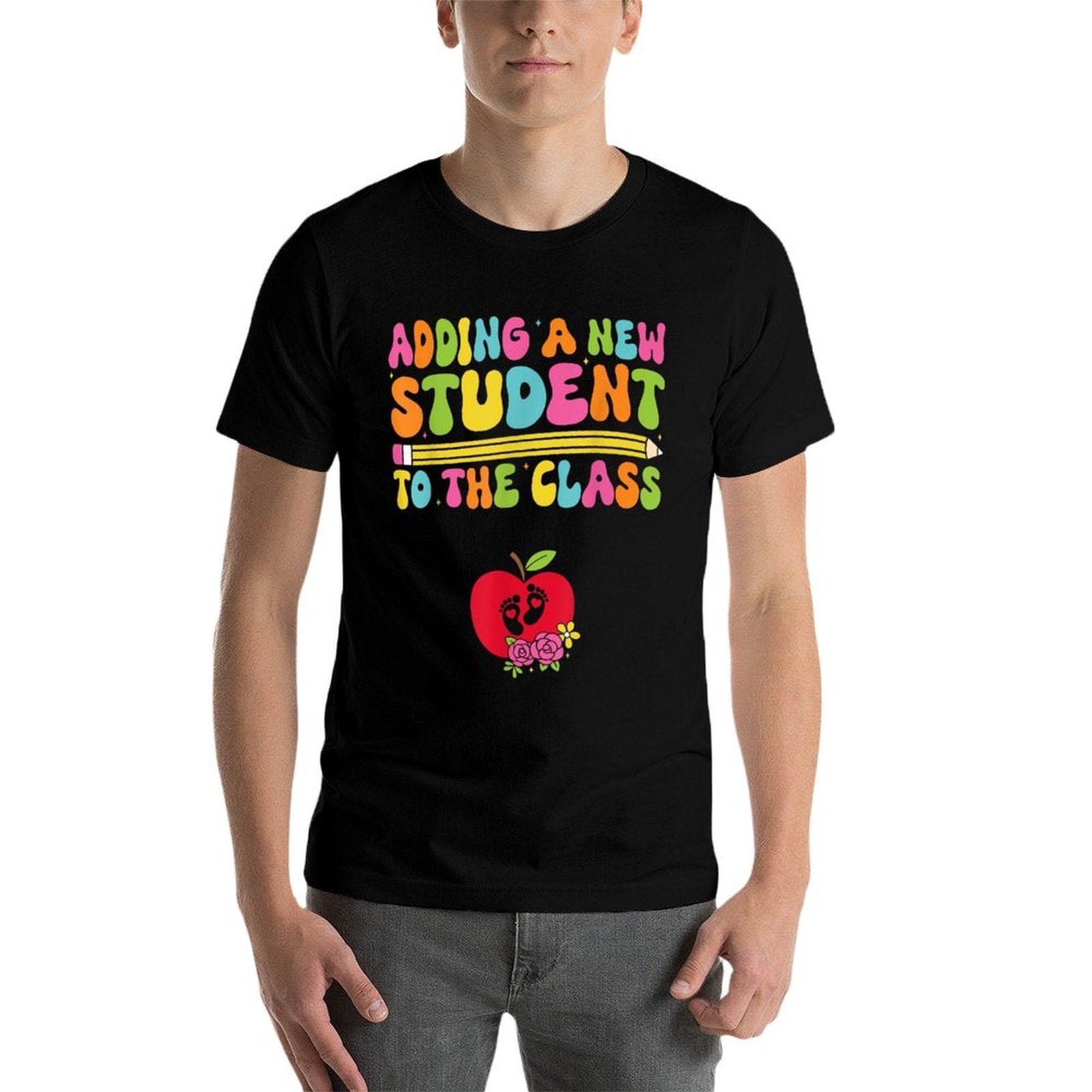 Funny Teacher Pregnancy Announcement Clothing, Expecting Teacher, Black, X-Small  Vintage-inspired T-Shirt