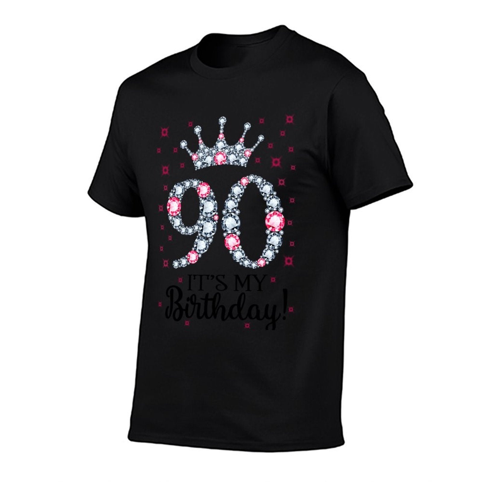 90 It's My Birthday Pink Crown 90th Birthday Gifts For Her  High-quality Stitching T-Shirt