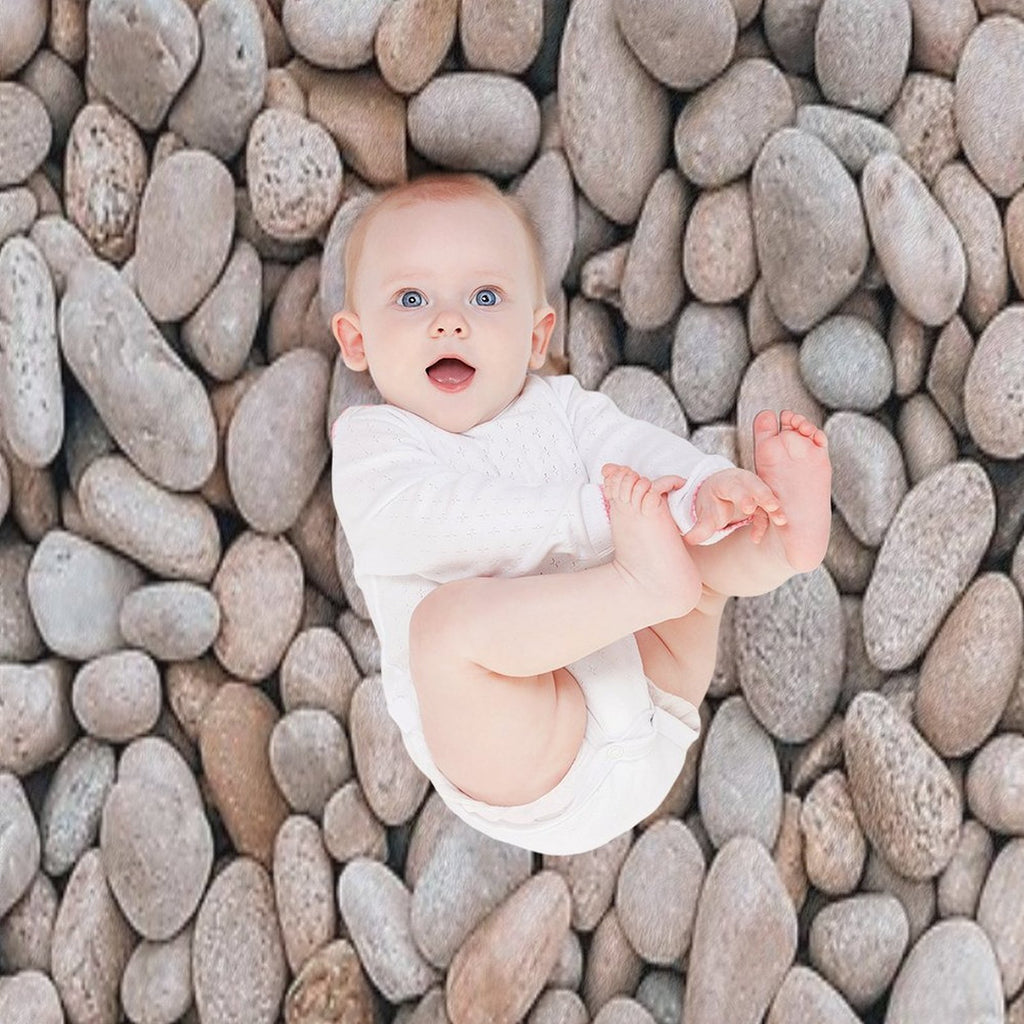 Cream Natural Pebbles Rocks Easy Care Throw Blanket