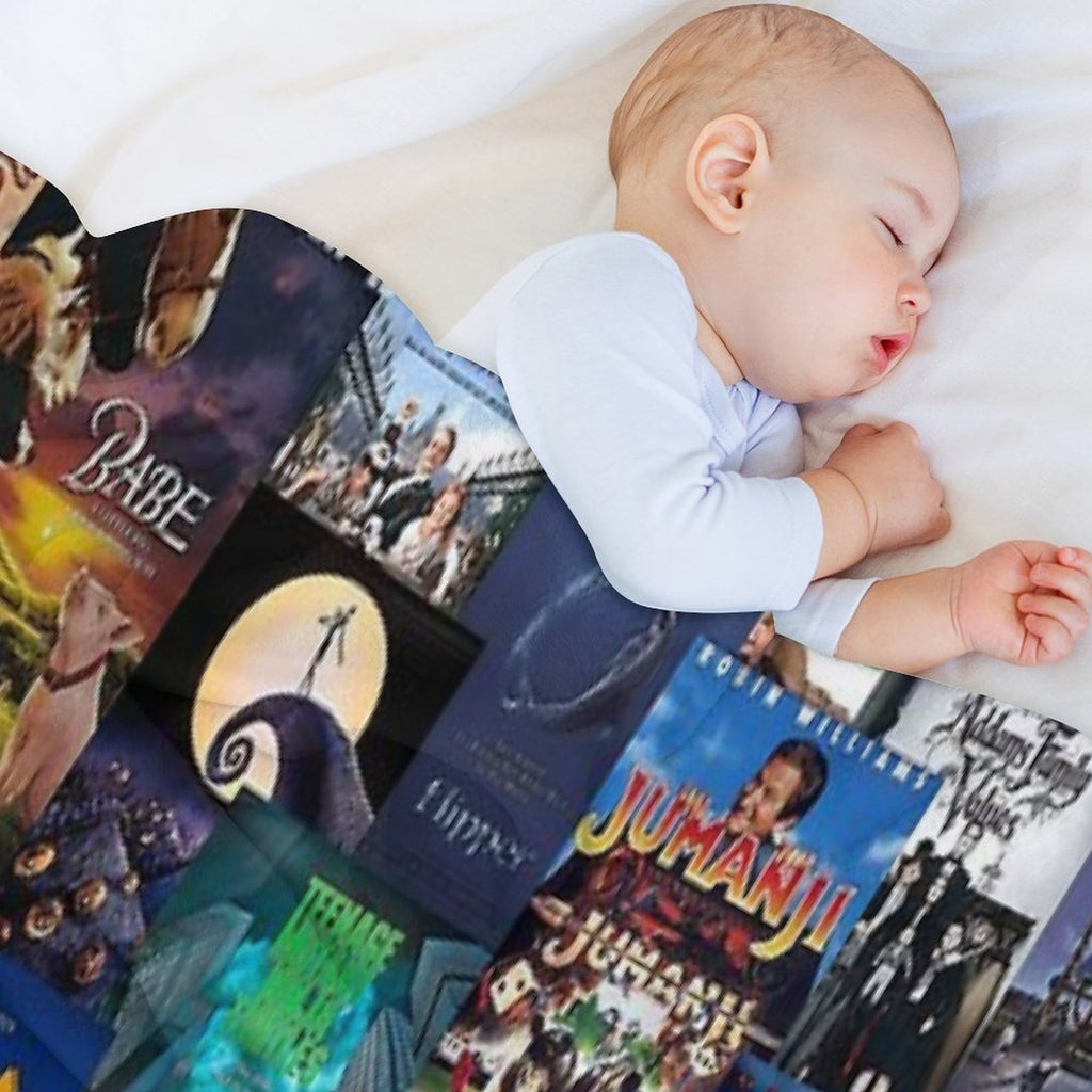 90s Childhood Movie Posters Eco-conscious Throw Blanket