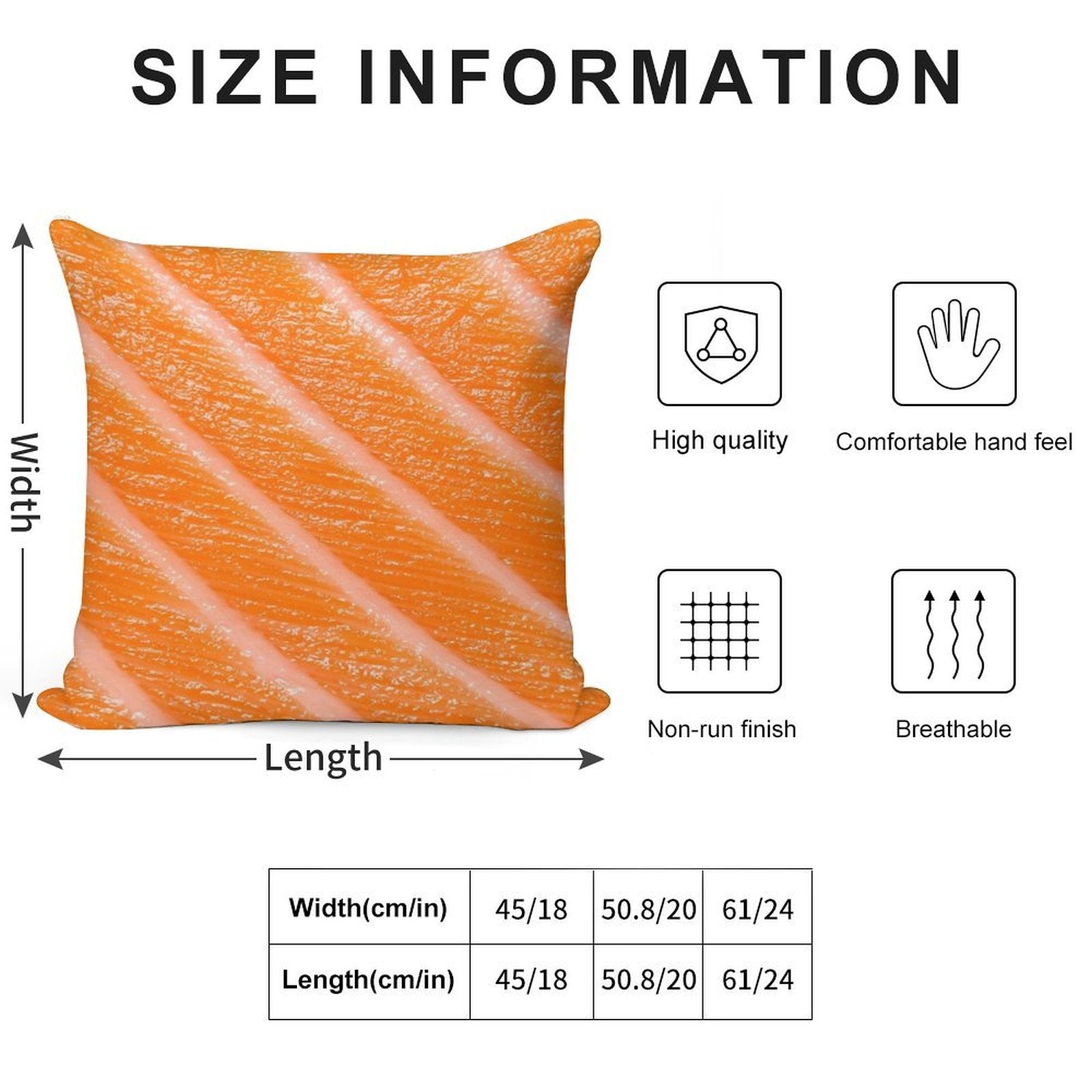 Salmon Sushi  Sashimi Soft Shrink-Resistant Throw Pillow