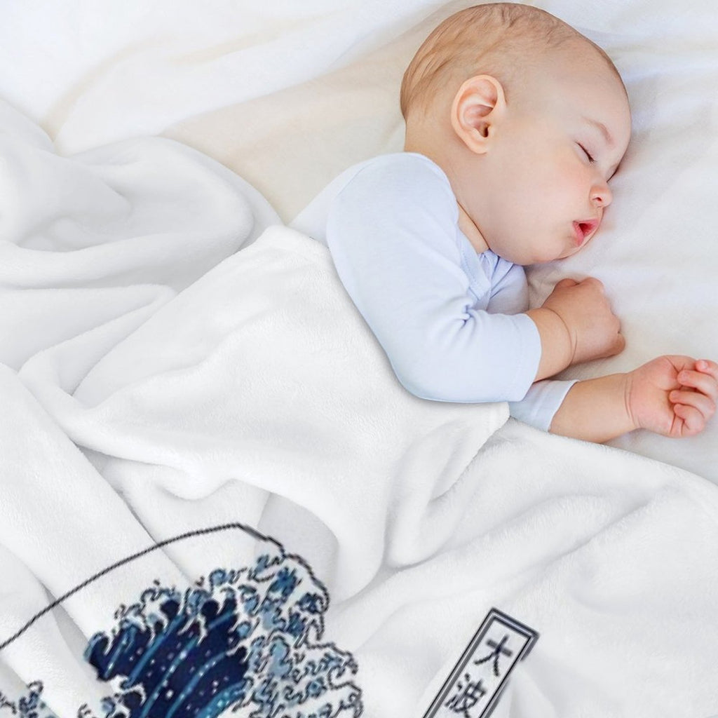 The Great Kanagawa Tea Sustainable Throw Blanket