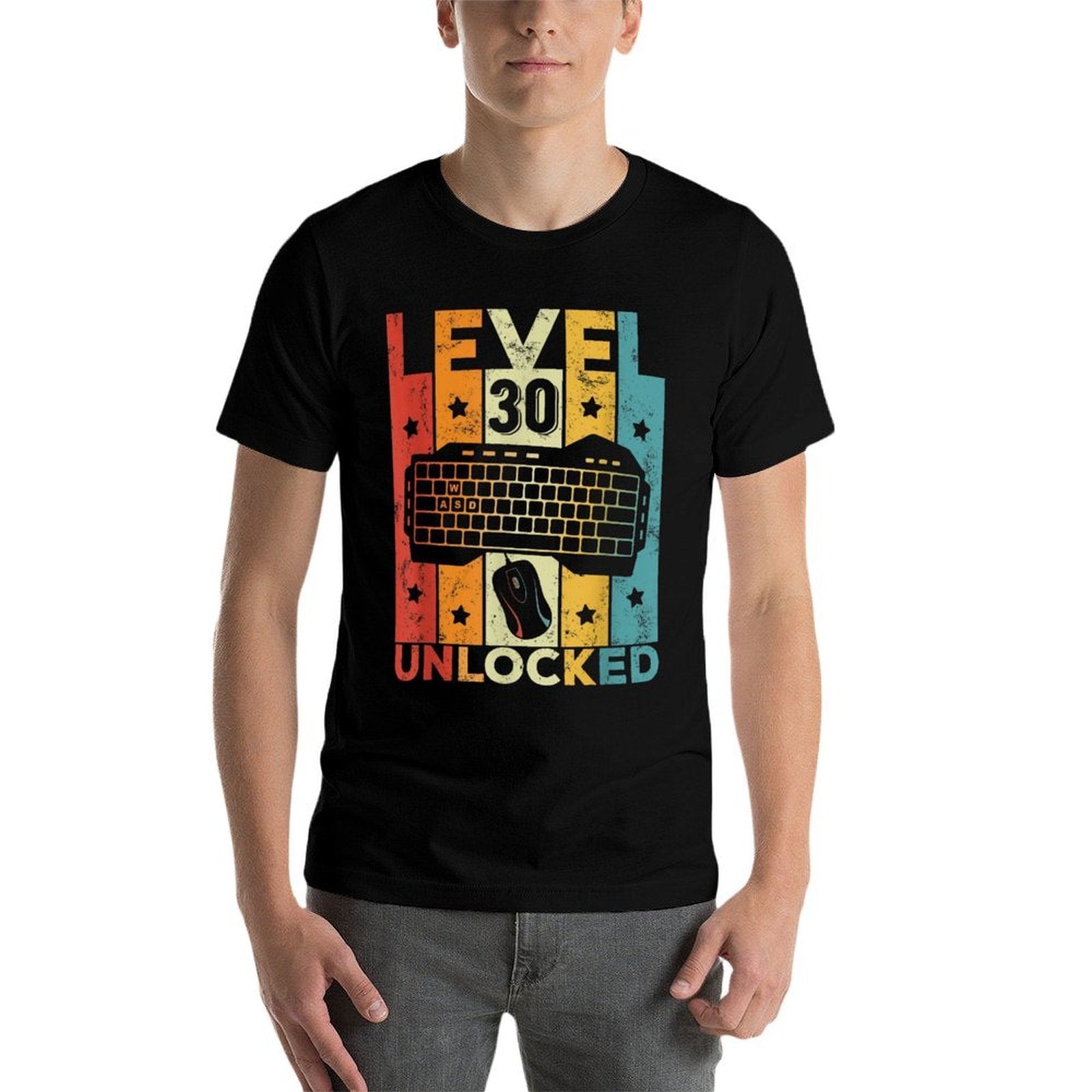 Level 30 Unlocked Gaming Keyboard 30th Birthday Men Women  Cotton T-Shirt