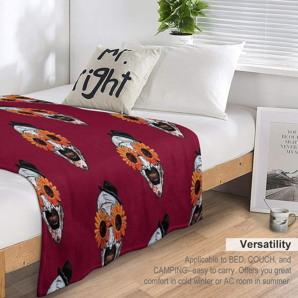 Art The Clown Terrifier 2 Sunflower Sunglasses Multi-functional Throw Blanket