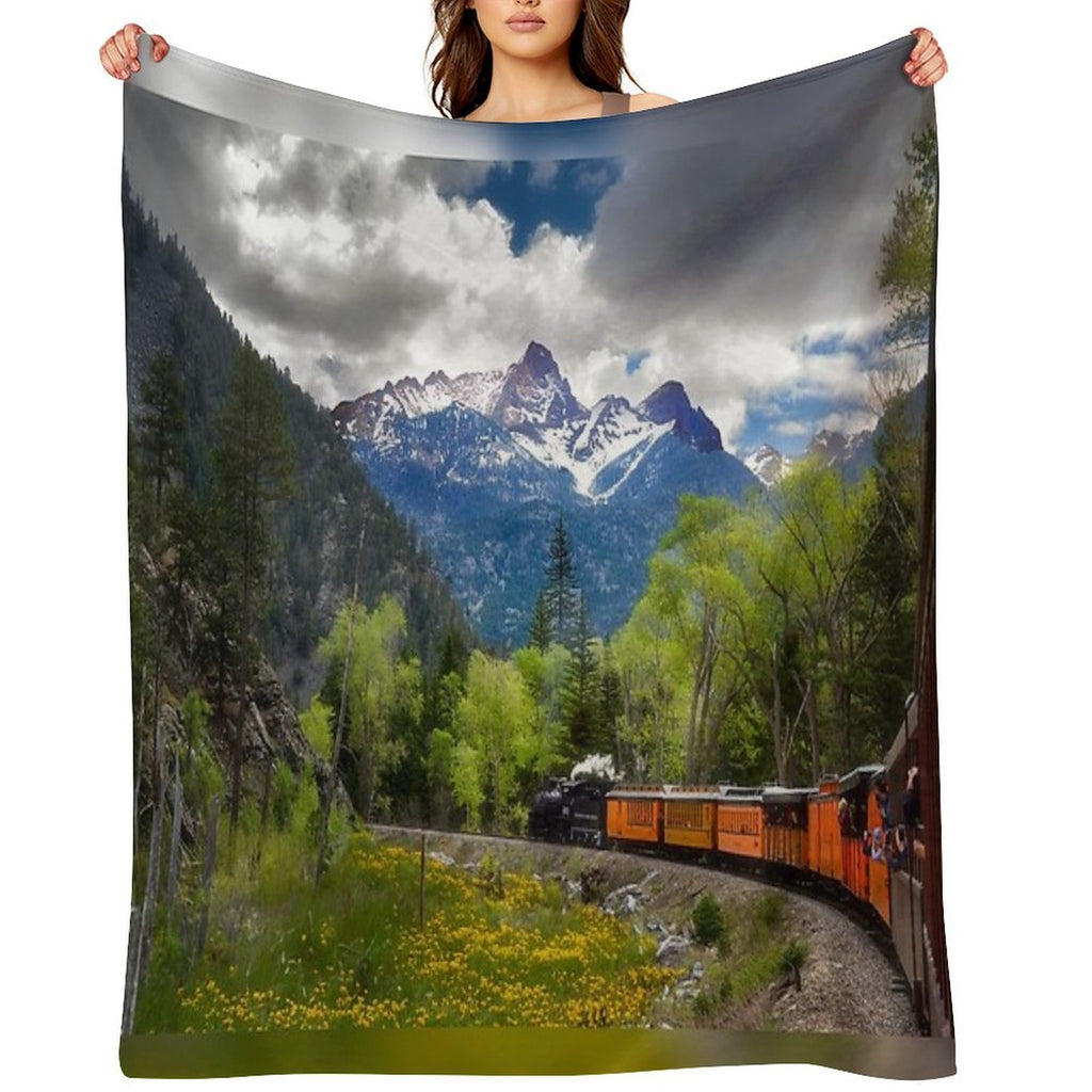 Durango & Silverton Railway Train - Colorado Sustainable Throw Blanket