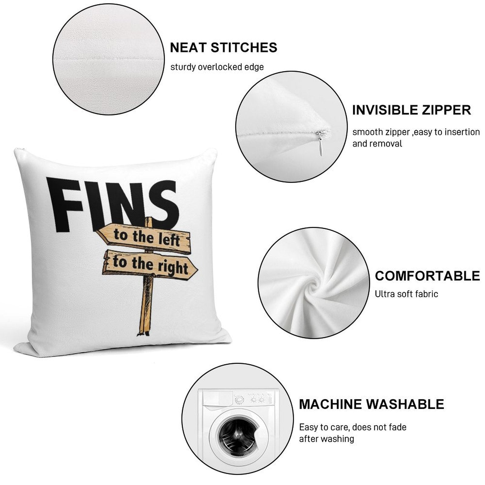 You Got Fins to The Left, Fins to The Right! Soft Home Decor Throw Pillow