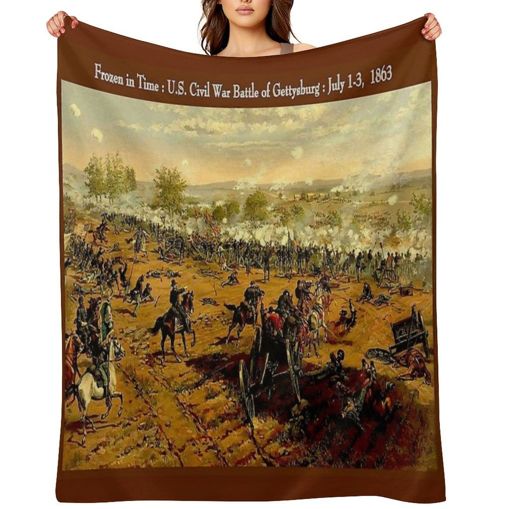 BATTLE OF GETTYSBURG  Vintage U.S. Civil War Painting Print Lightweight Throw Blanket