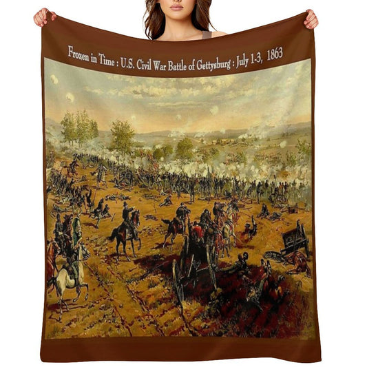BATTLE OF GETTYSBURG  Vintage U.S. Civil War Painting Print Lightweight Throw Blanket