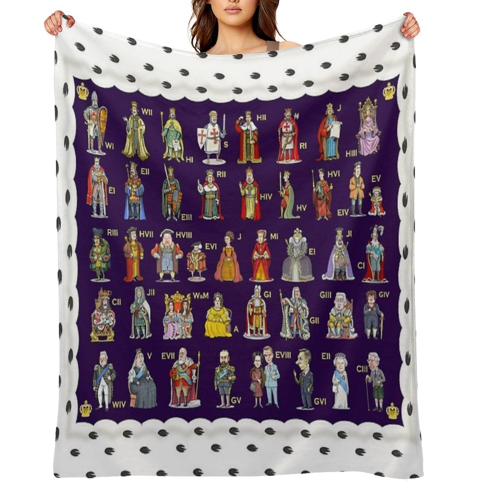 British Monarchs The Complete Set Eco-conscious Throw Blanket
