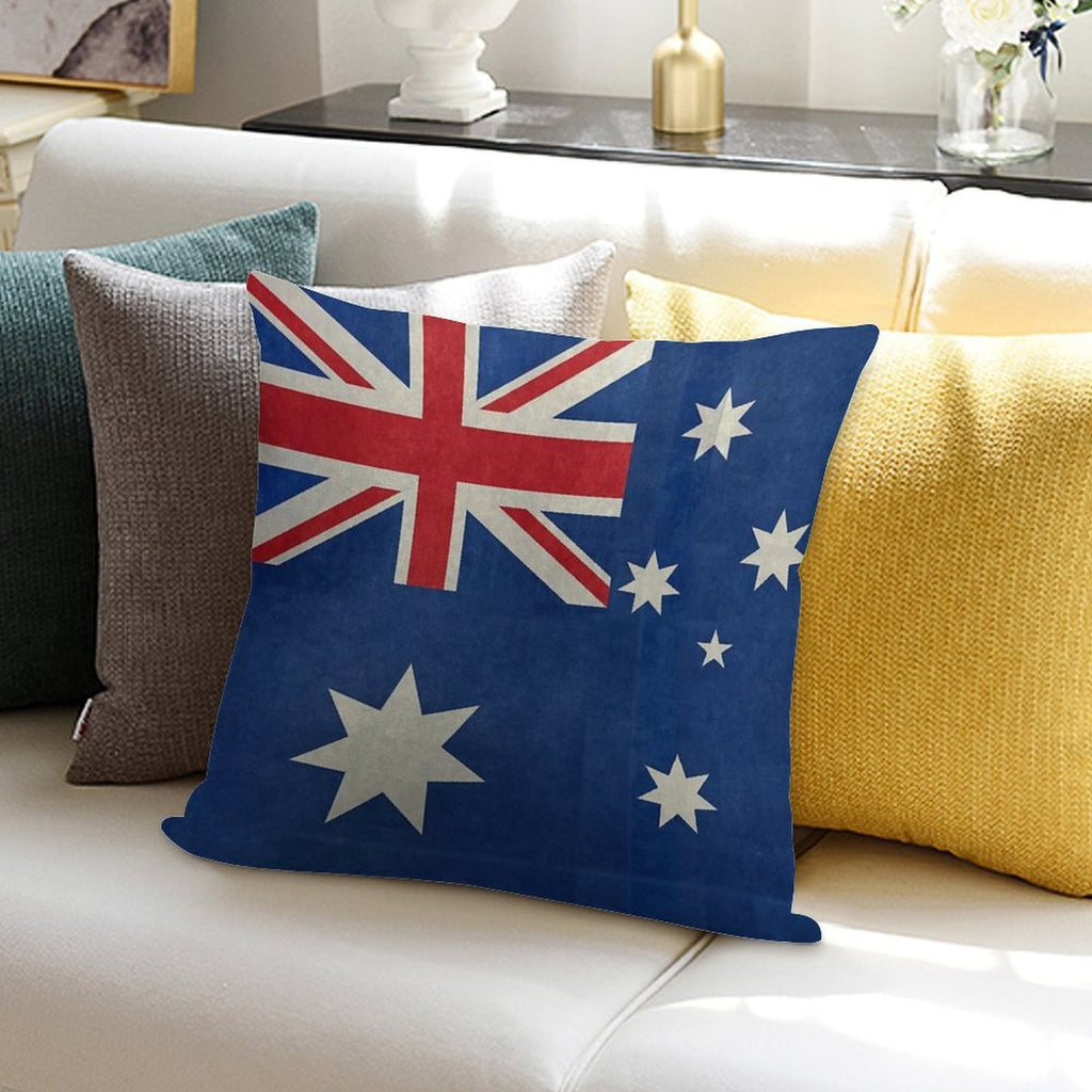 Flag of Australia, Retro Textured Look Soft Washable Throw Pillow