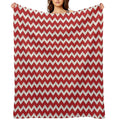 Pretty Simple Chevron Stripes Red And White Shadow Easy Care Throw Blanket
