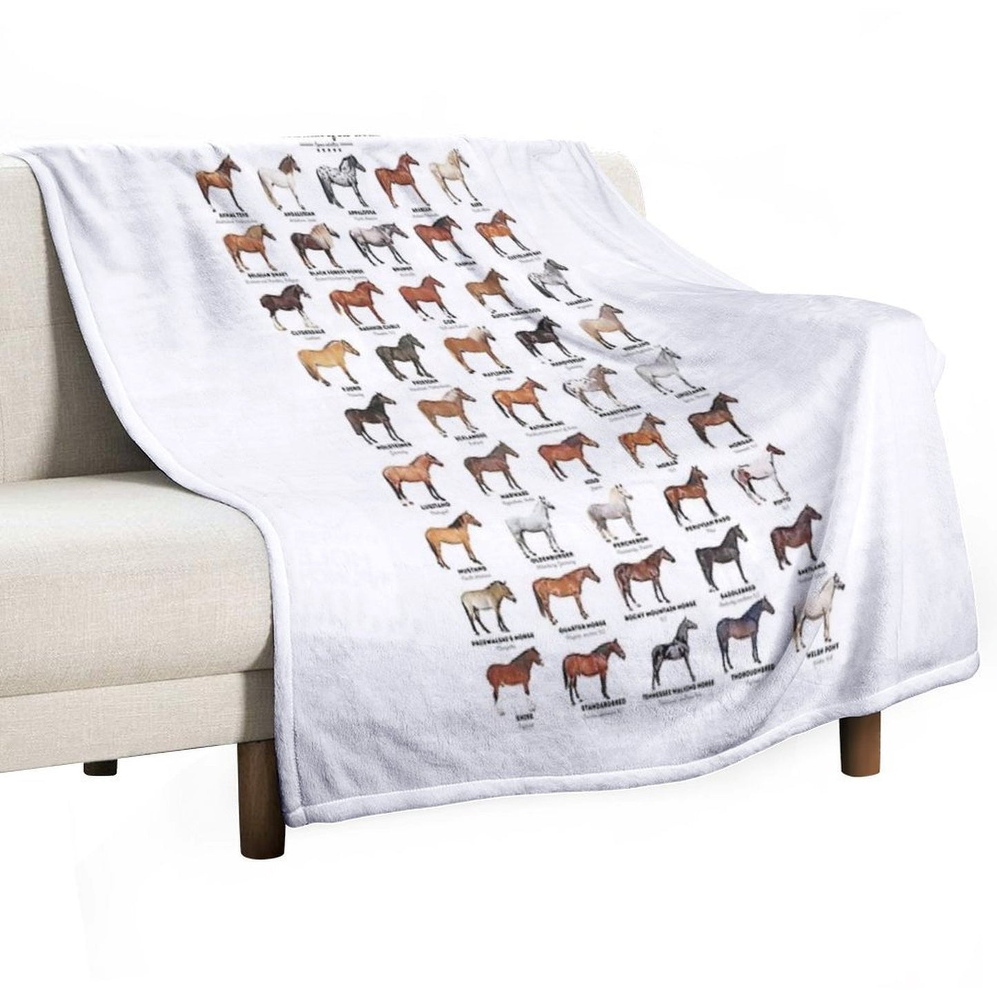 Horse Breeds Of The World Multi-functional Throw Blanket
