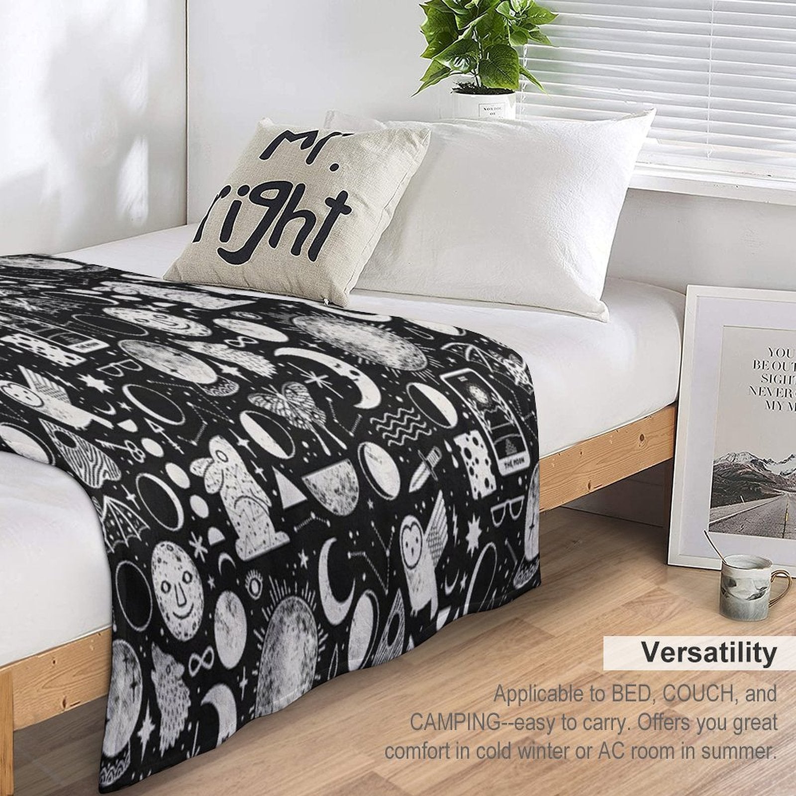 Lunar Pattern Eclipse Sustainable Throw Blanket