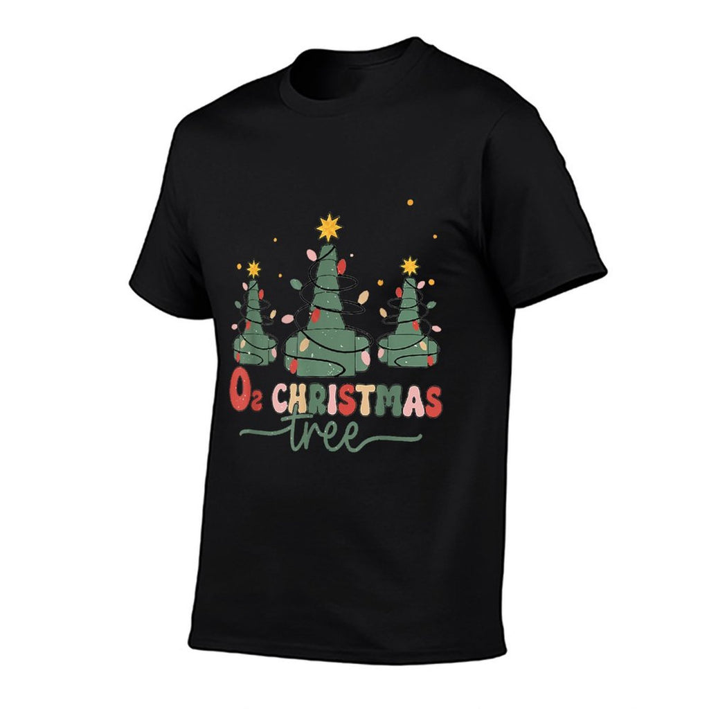 Respiratory Therapist Christmas Gifts Retro Oh Christmas Tree Funny Nurse RT, Womens Blue Small Classic Fit Crew Neck Polyester  Classic T-Shirt
