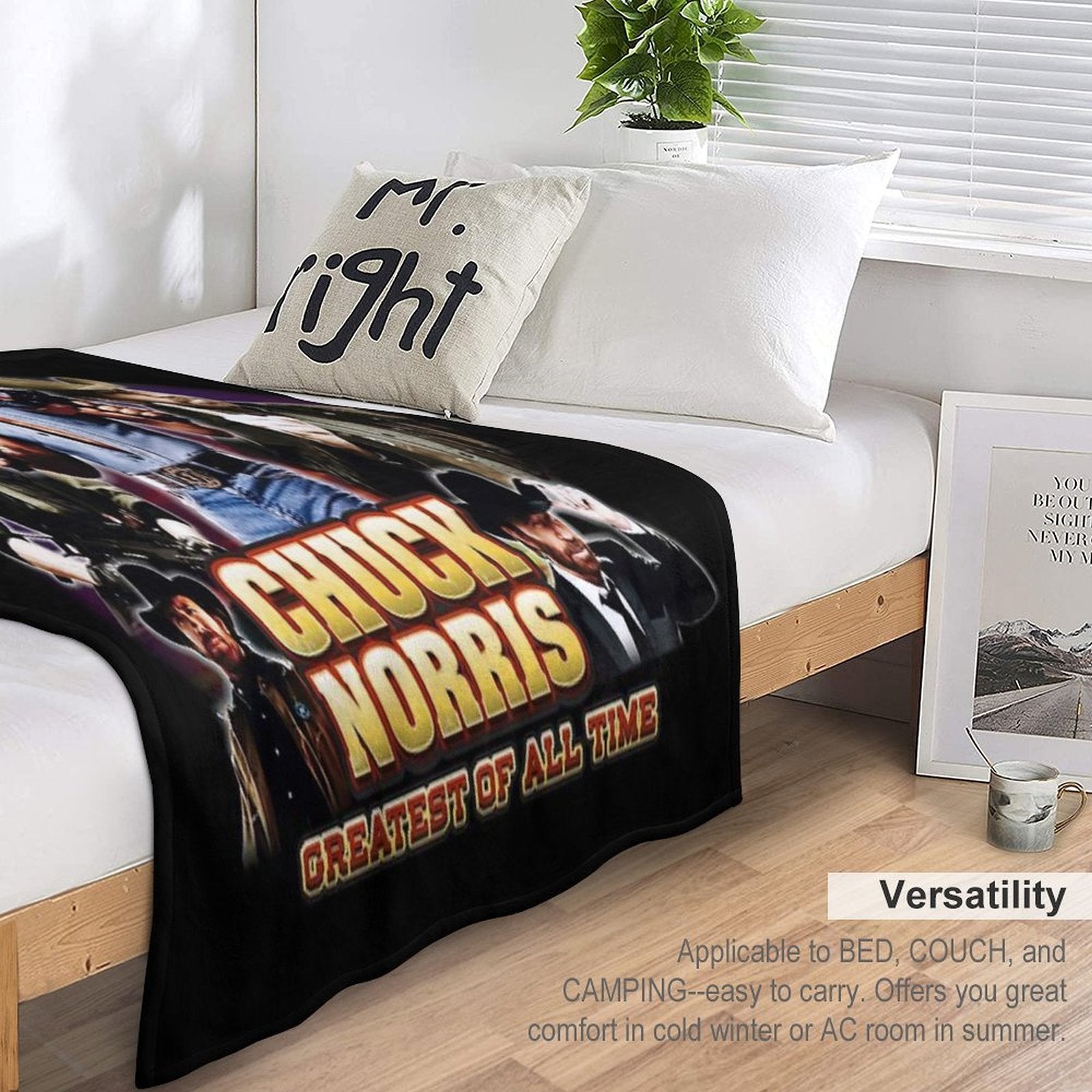 Chuck Norris GOAT Machine-washable Throw Blanket