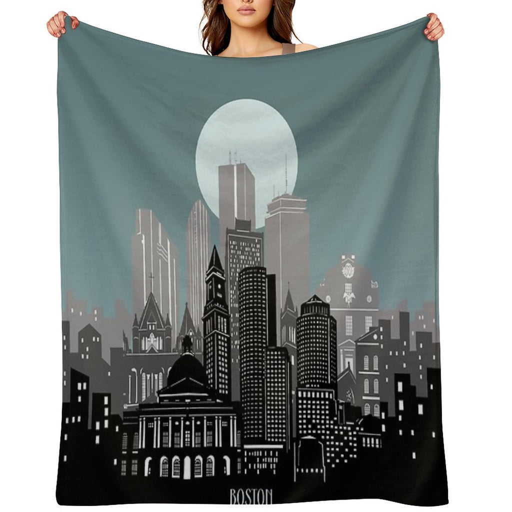 Boston Skyline Premium Throw Blanket