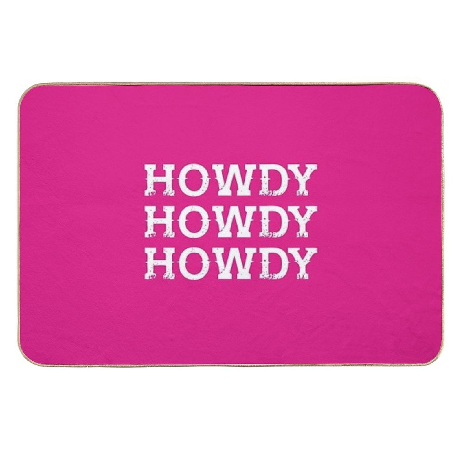 HOWDY Pink  Absorbent Bath Mat