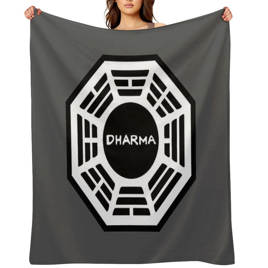 Dharma Initiative Logo Lost TV Show Velvety-soft Throw Blanket