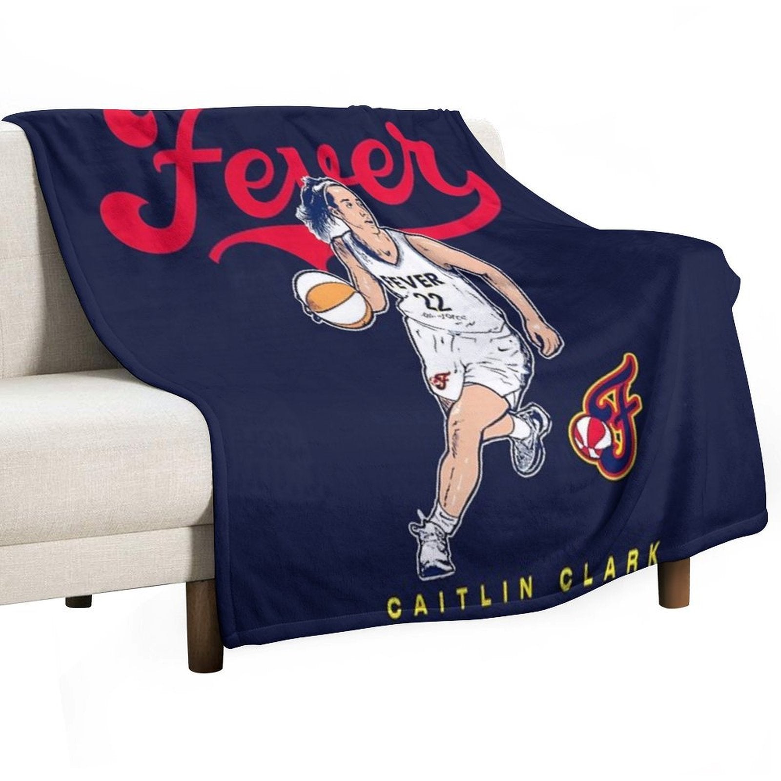 Caitlin Clark 22 Sustainable Throw Blanket