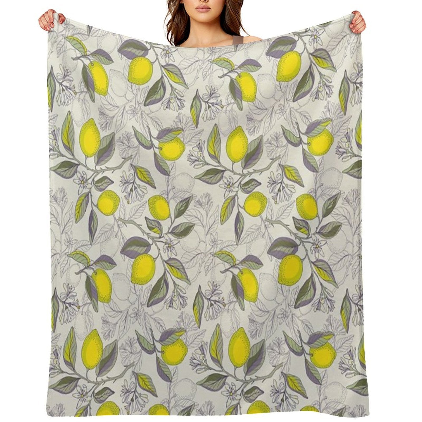 Lemon Pattern Gift-ready Throw Blanket