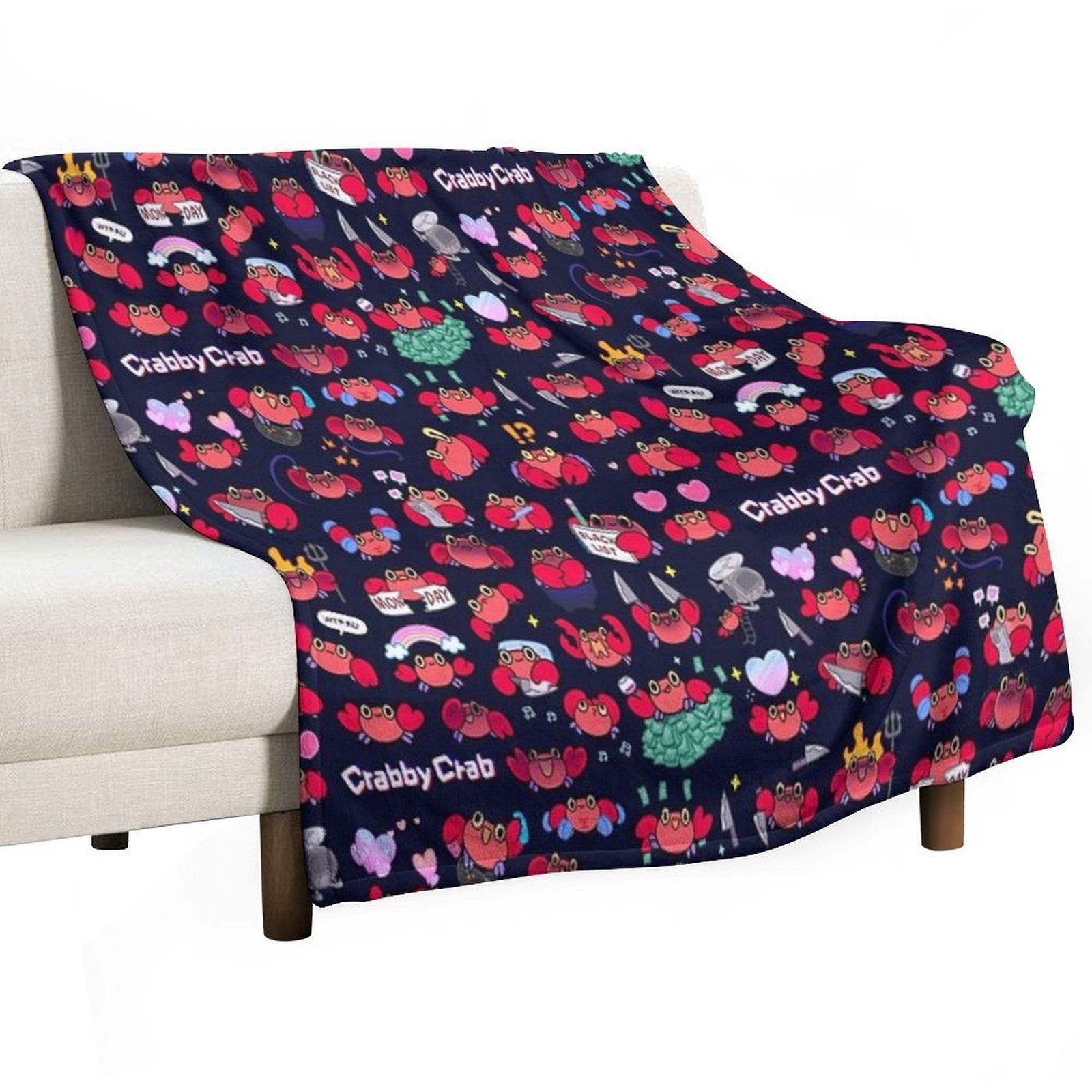 Crabby Crab - Pattern Eco-conscious Throw Blanket