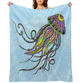 Electric Jellyfish Versatility Throw Blanket