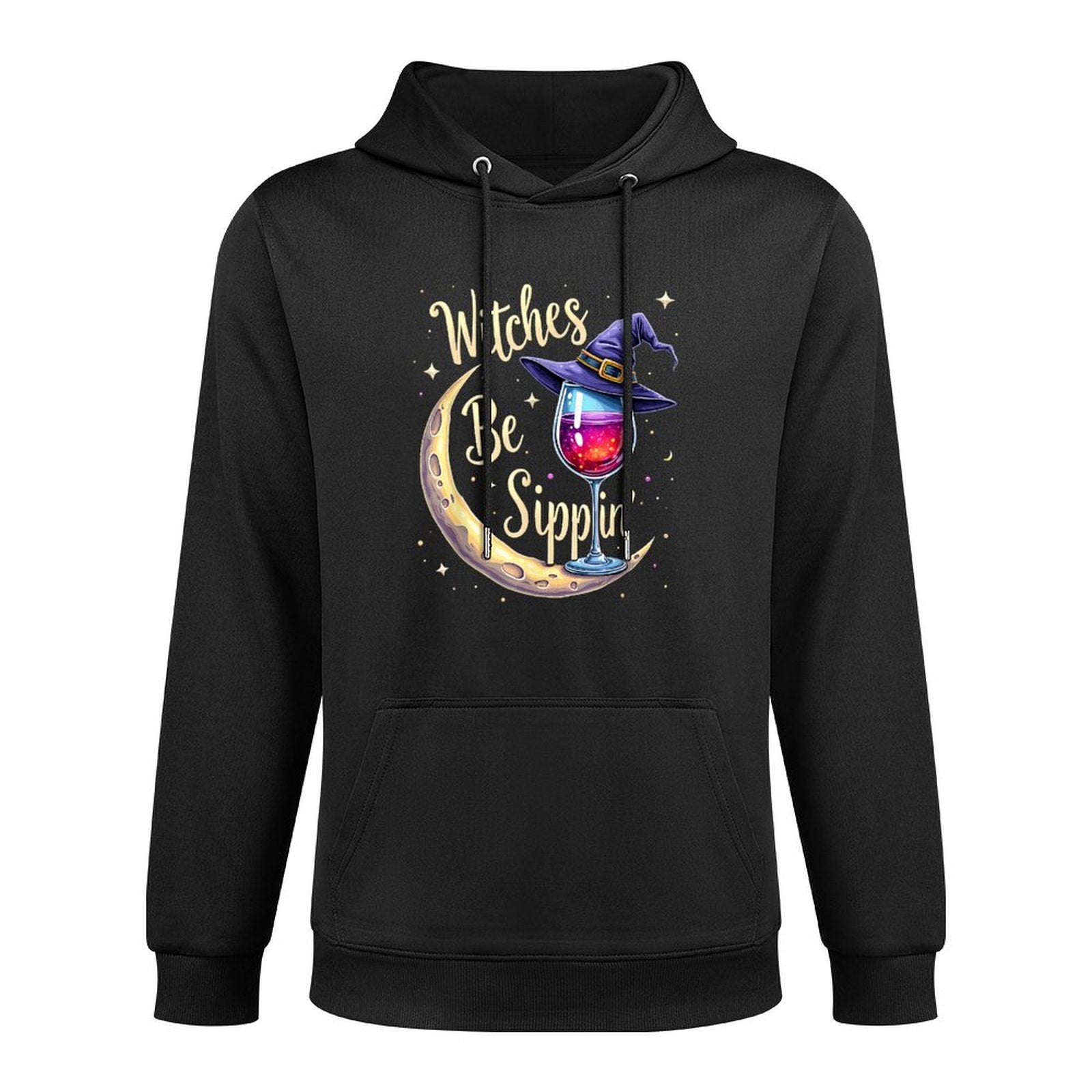 Witches Be Sippin’ Halloween Witch Wine Lover Humor Pilling-Resistant Hoodie