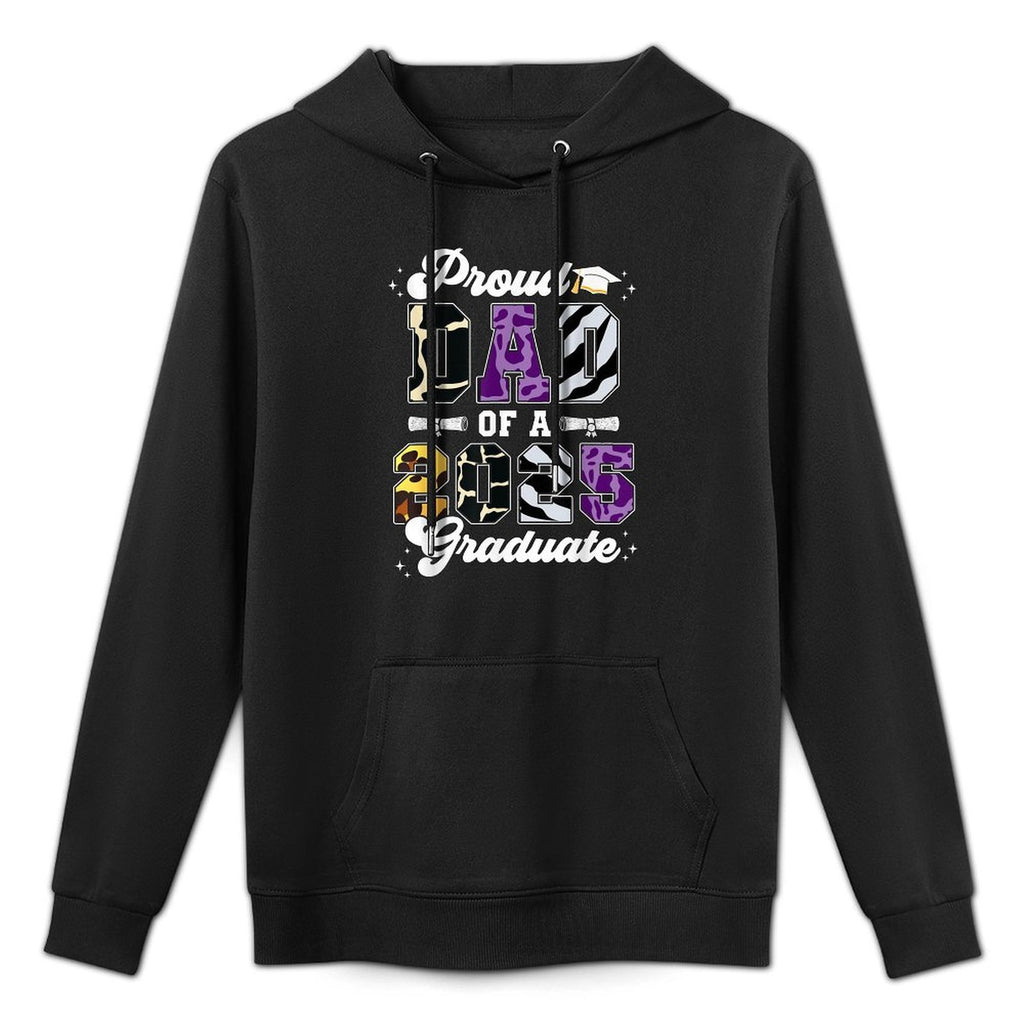 Graduation 2025 Proud Dad Of A Class Of 2025 Leopard Dad Kangaroo Pocket Hoodie