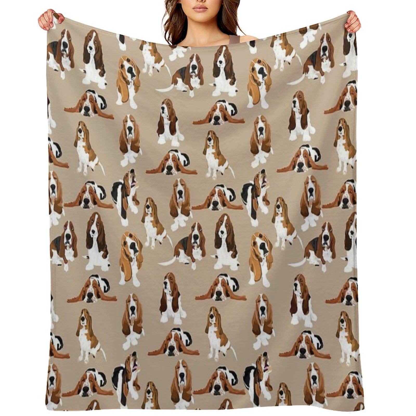 Basset Hound Multi-functional Throw Blanket