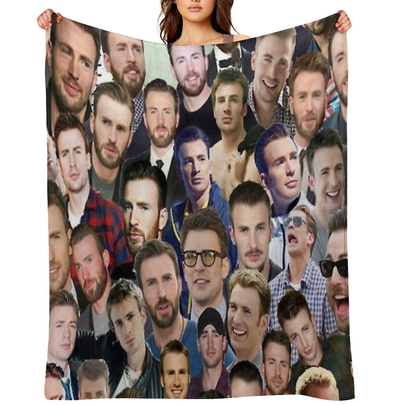 Chris Evans Collage Quick-dry Throw Blanket