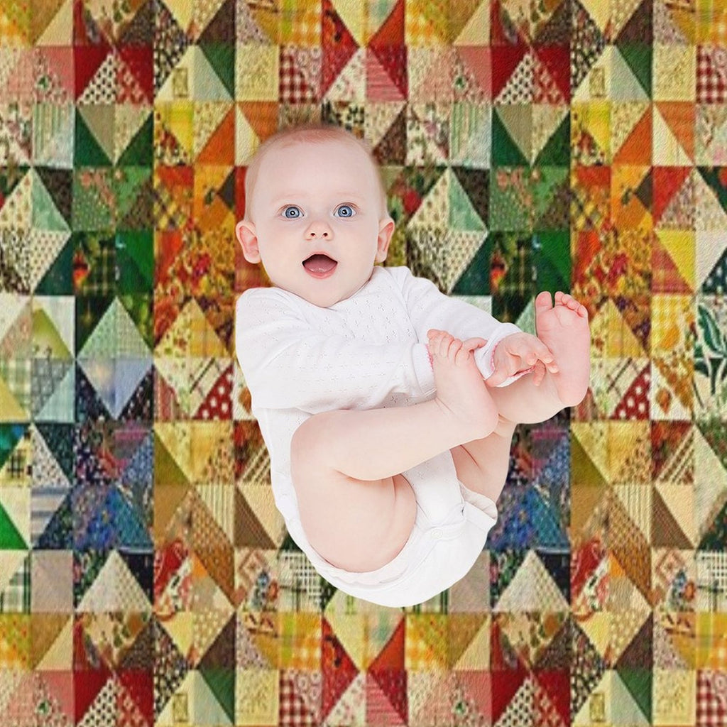 Patchwork with Strainght Colors Design Velvety-soft Throw Blanket