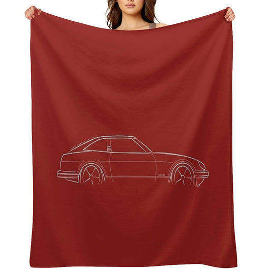 1983 Datsun 280ZX - Profile Stencil, White Versatility Throw Blanket