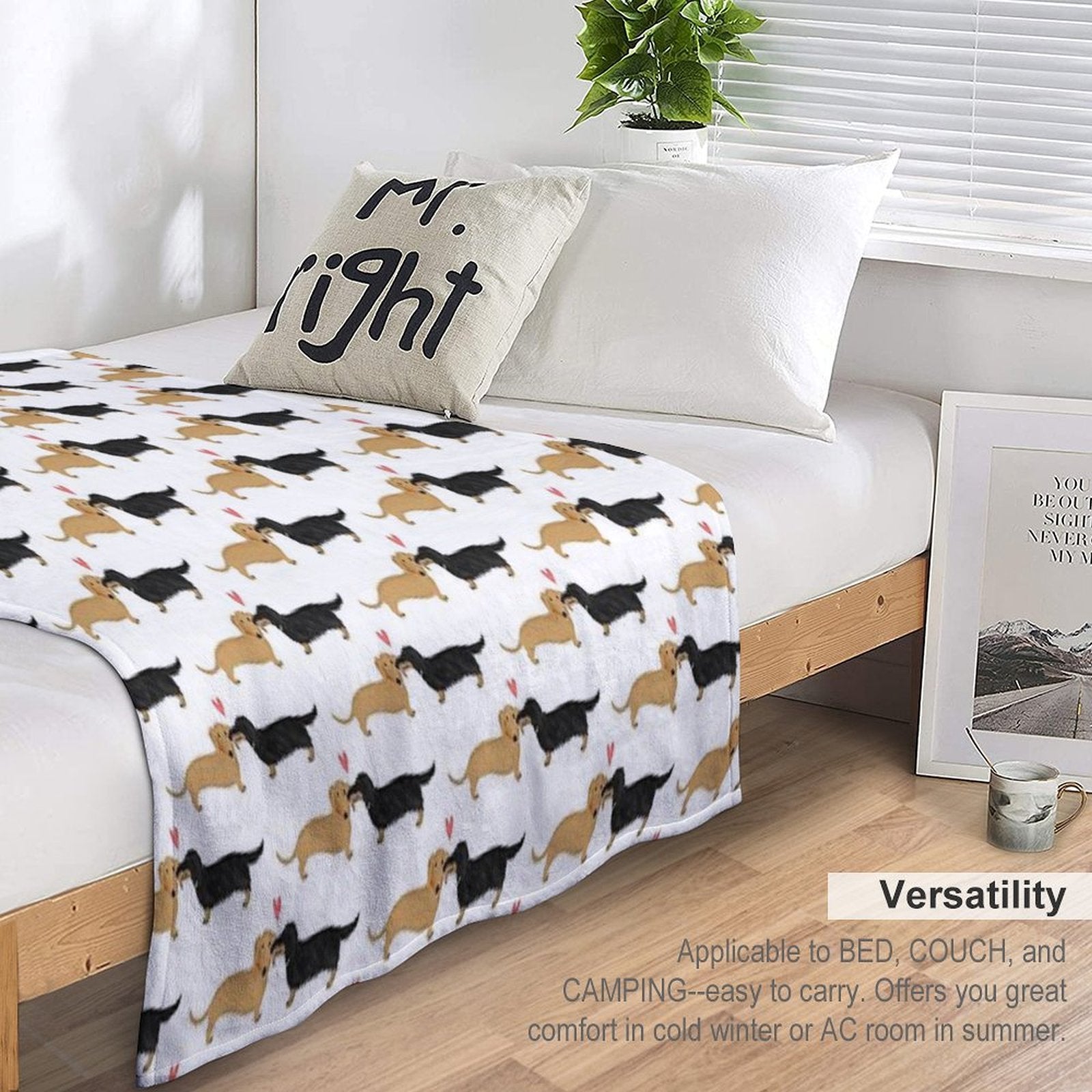 Dachshunds Love Dogs with Heart Cute Wiener Dogs All-season Throw Blanket