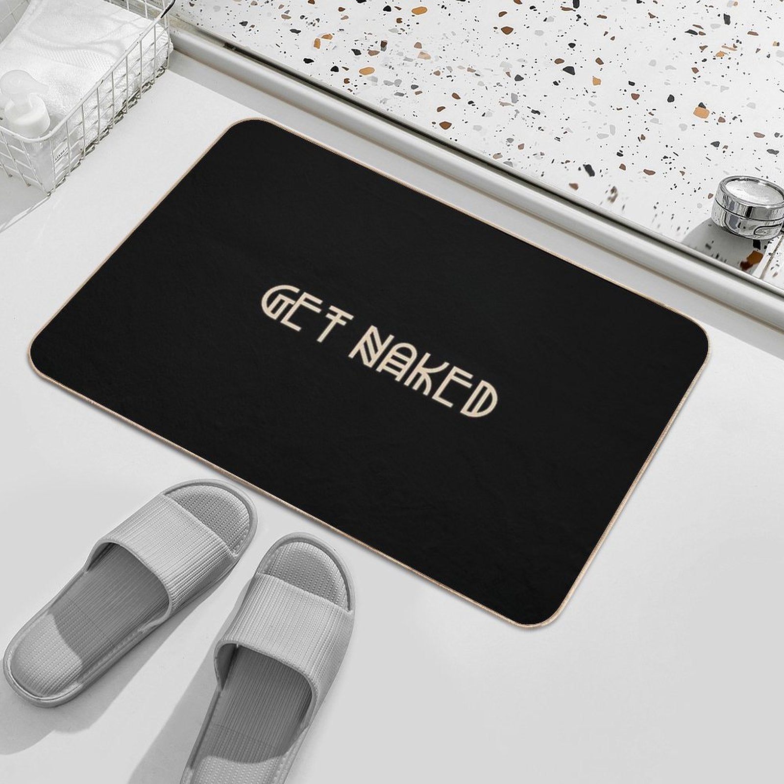 Funny Get Naked  Odorless Bath Mat