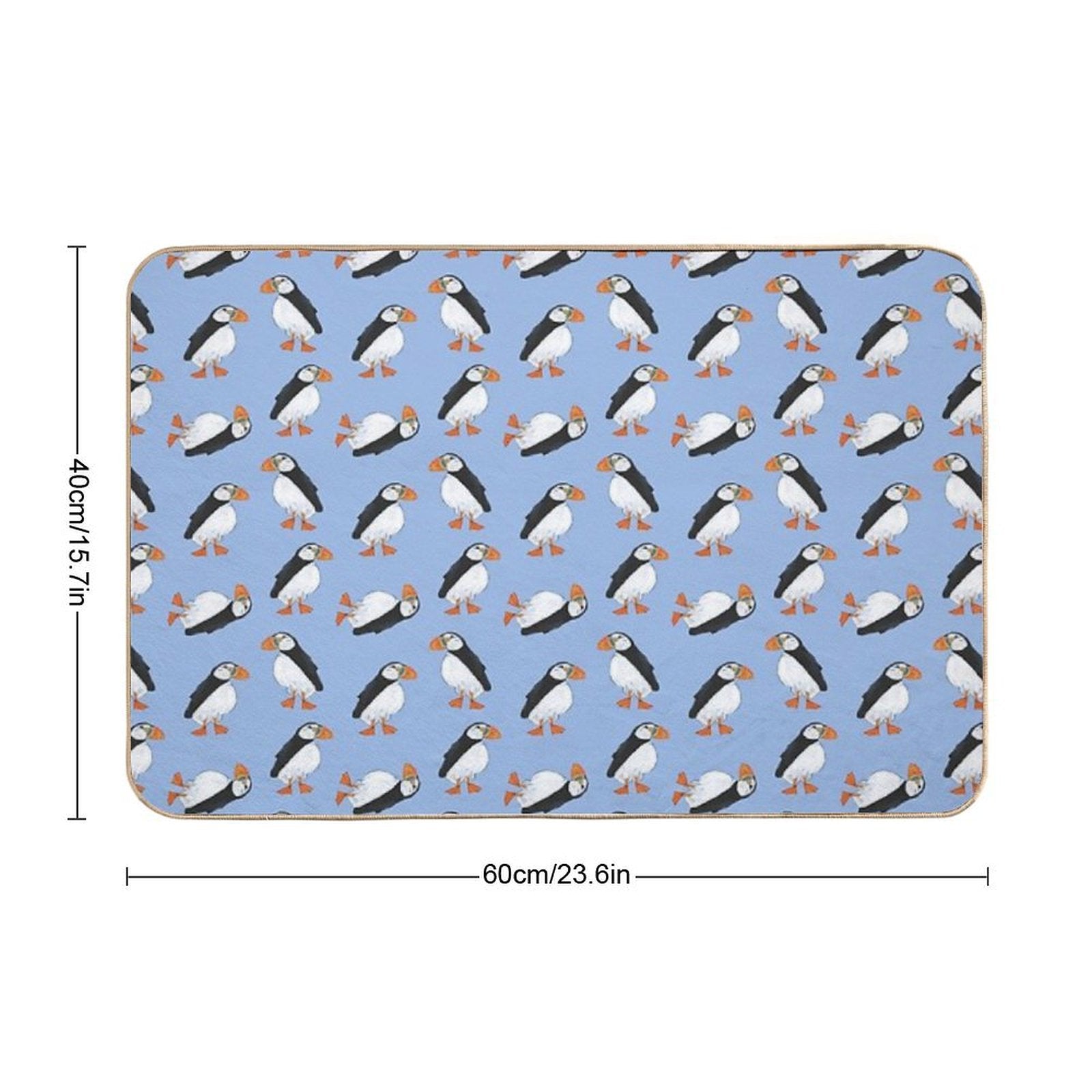 Cute And Whimsical Puffin Design  Slip-Resistant Bath Mat