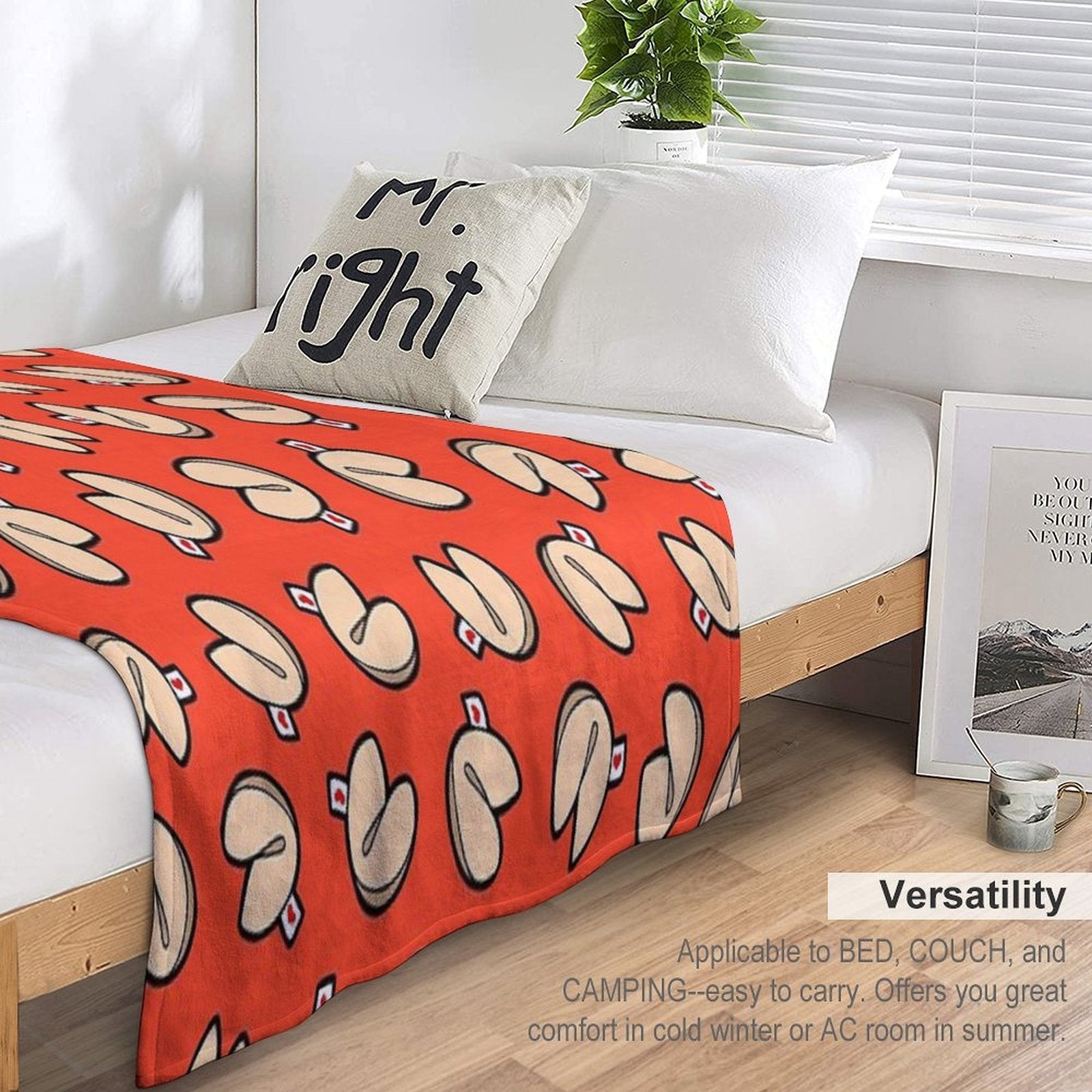 Fortune Cookies Pattern Travel-friendly Throw Blanket