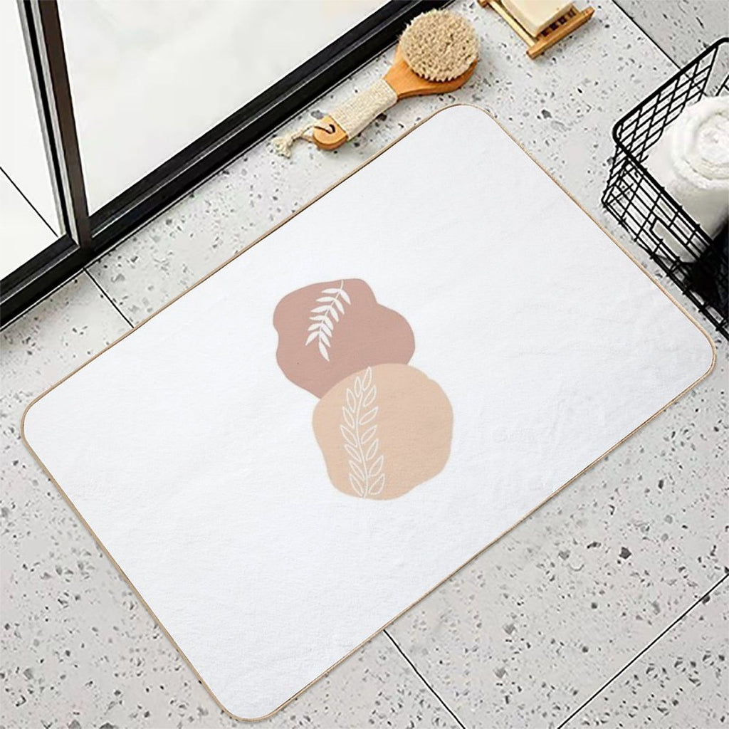 Brown Abstract Art  Fade-Resistant Bath Mat