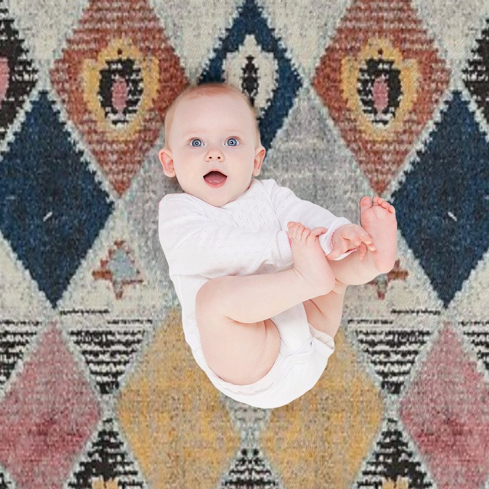 Heritage Bohemian Rug Style Easy Care Throw Blanket