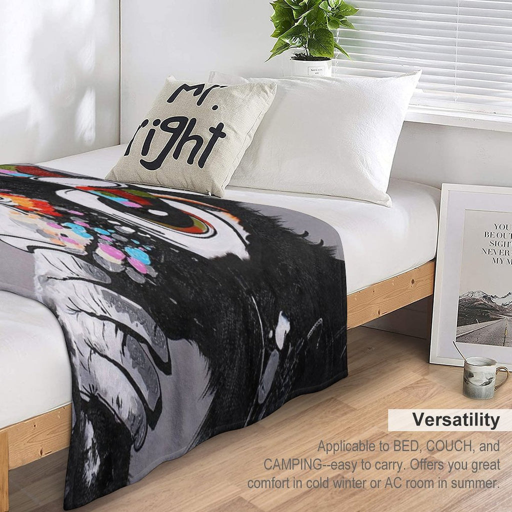 DJ Monkey With Headphones Thinking - Thinker Chimp Comfort Throw Blanket