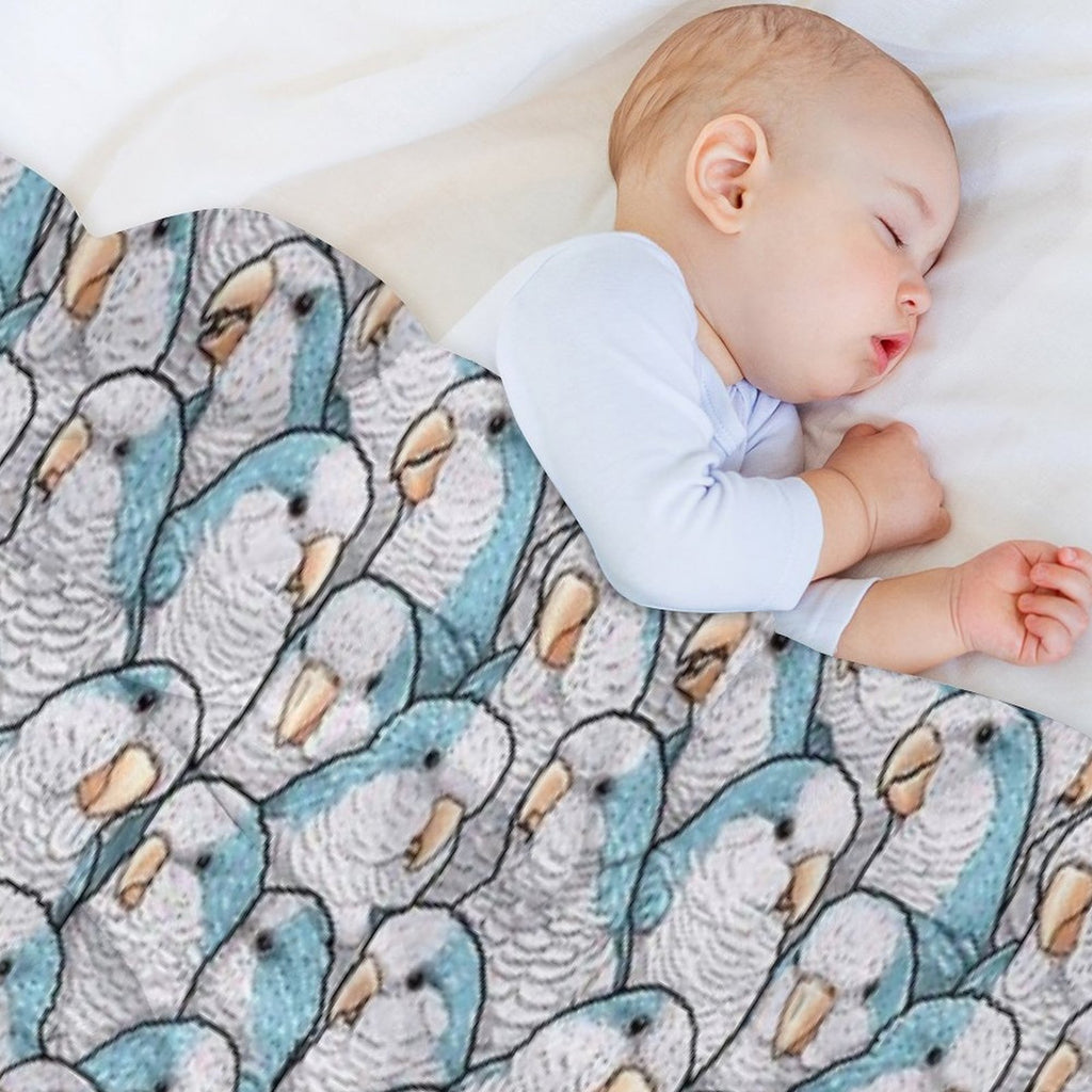 Blue Quaker Monk Parakeets Lightweight Throw Blanket