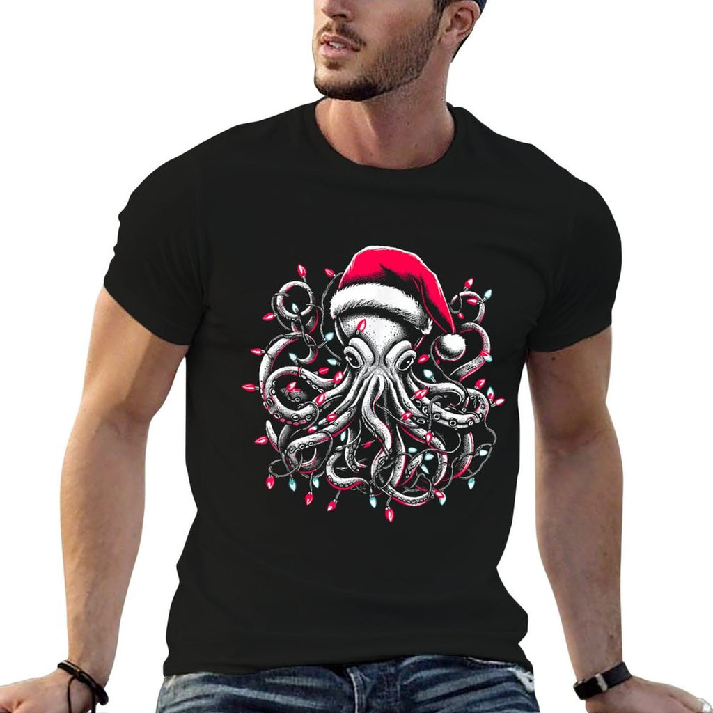 Octopus Christmas Lights Octopus Lover Men Women  Slim-fit Cut T-Shirt
