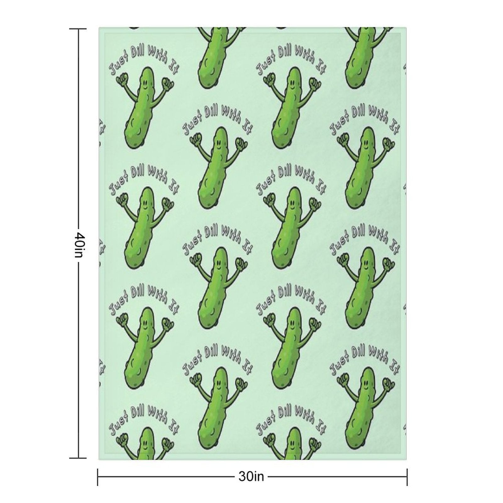 Just Dill With It Funny Cartoon Pickle Versatility Throw Blanket