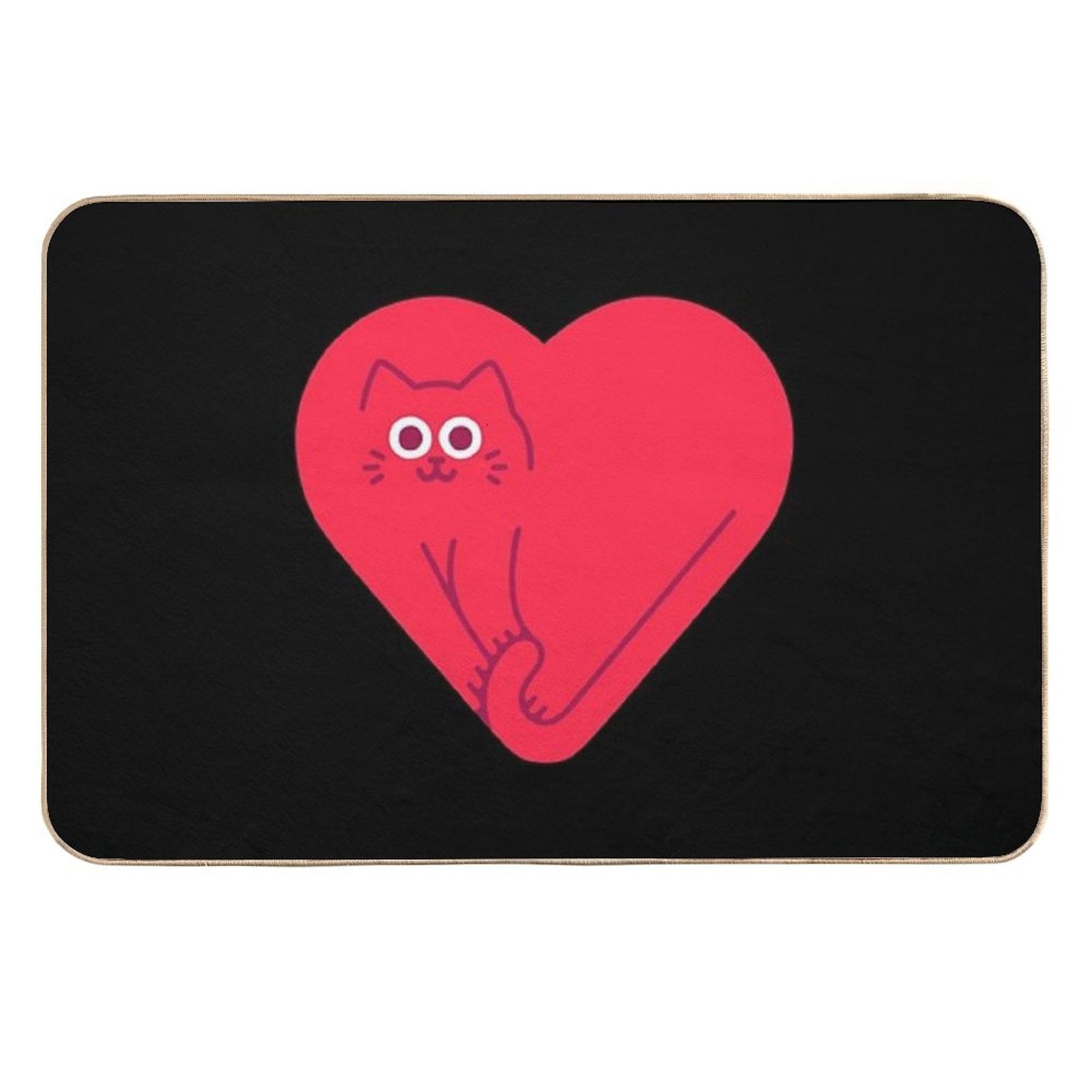 Cute Cat Heart  Eco-Friendly Bath Mat